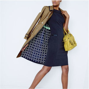 Boden Paddington Cotton & Modal Pocket Detail Sheath Dress in Charcoal Grey